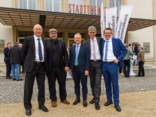 v.l.n.r. Die Referenten: Stefan Klaiber, Dominic Meister, Rainer Hüttenberger, Donato Scognamiglio und Werner Gut. Immobilien-Event der Schaffhauser Kantonalbank